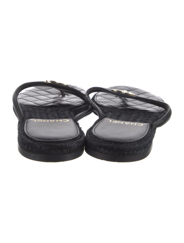 Chanel 2025 Interlocking CC Logo Flip Flops