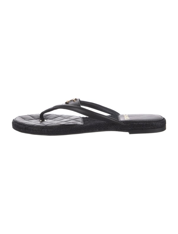 Chanel 2025 Interlocking CC Logo Flip Flops