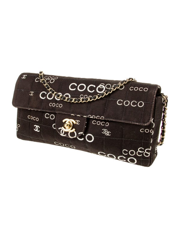 Chanel Coco Canvas Square Quilt E/W Flap Bag