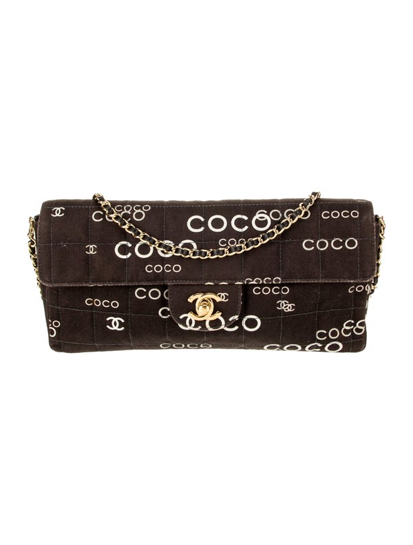 Chanel Coco Canvas Square Quilt E/W Flap Bag