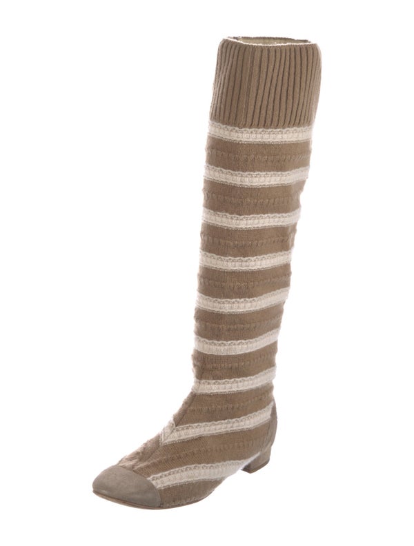 Chanel Interlocking CC Logo Riding Boots