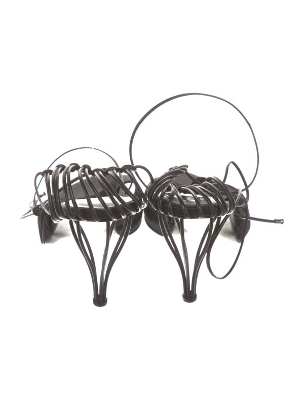 Chanel Interlocking CC Logo Satin Sandals