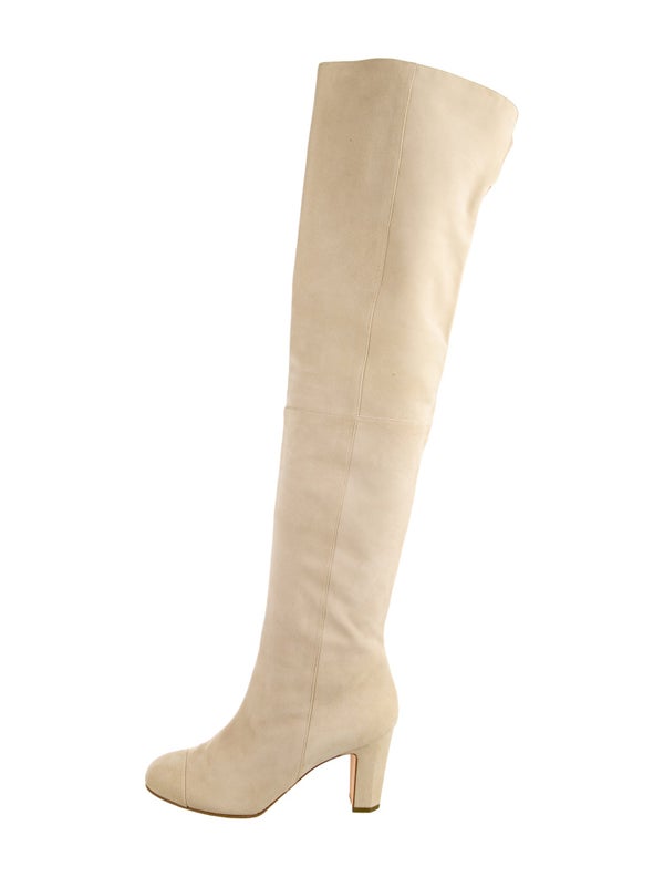 Chanel Interlocking CC Logo Suede Boots