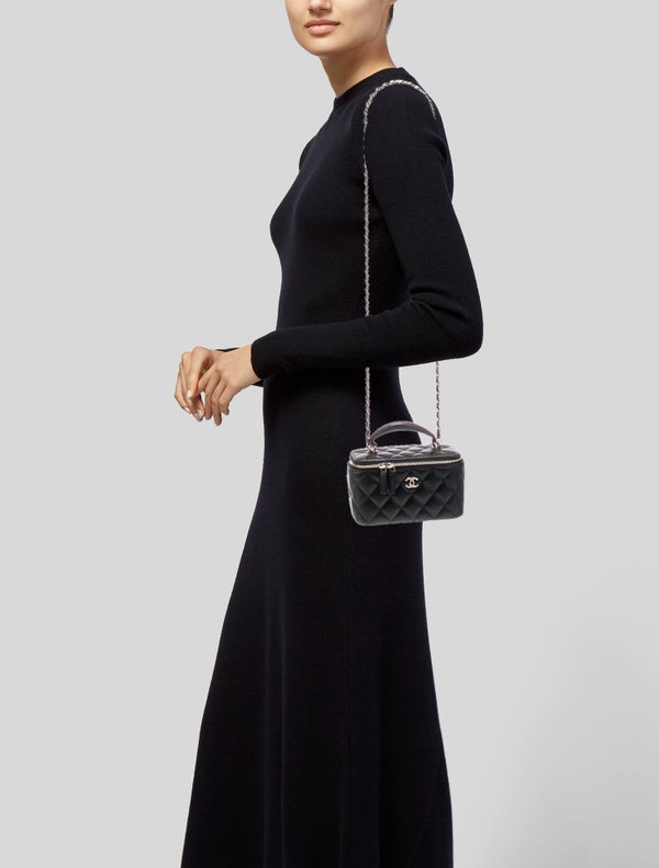 Chanel Small Top Handle Vanity Case W/Chain