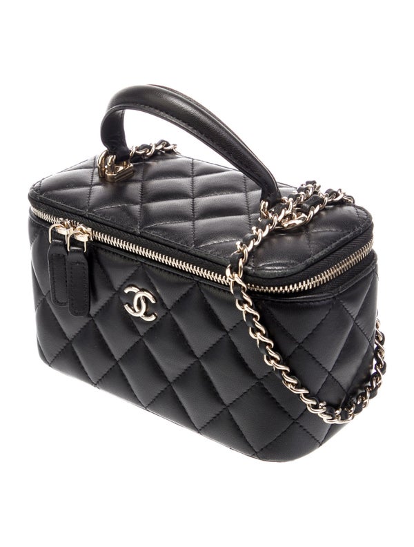 Chanel Small Top Handle Vanity Case W/Chain