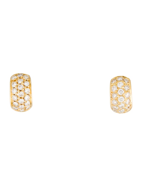 Chanel Vintage 18K Diamond Huggie Earrings