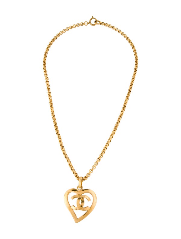 Chanel Vintage CC Heart Pendant Necklace
