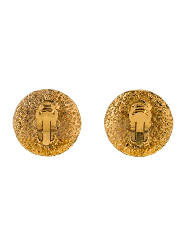 Chanel Vintage CC Quilted Clip-On Earrings