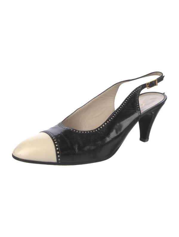 Chanel Vintage Leather Slingback Pumps