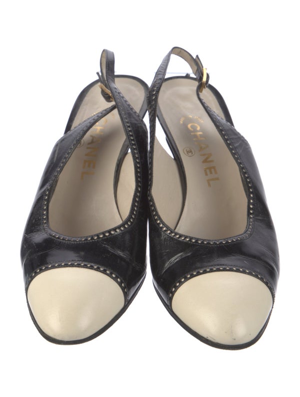 Chanel Vintage Leather Slingback Pumps