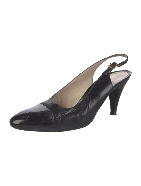 Chanel Vintage Leather Slingback Pumps