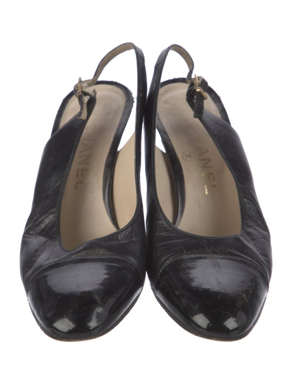 Chanel Vintage Leather Slingback Pumps