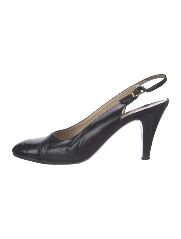 Chanel Vintage Leather Slingback Pumps