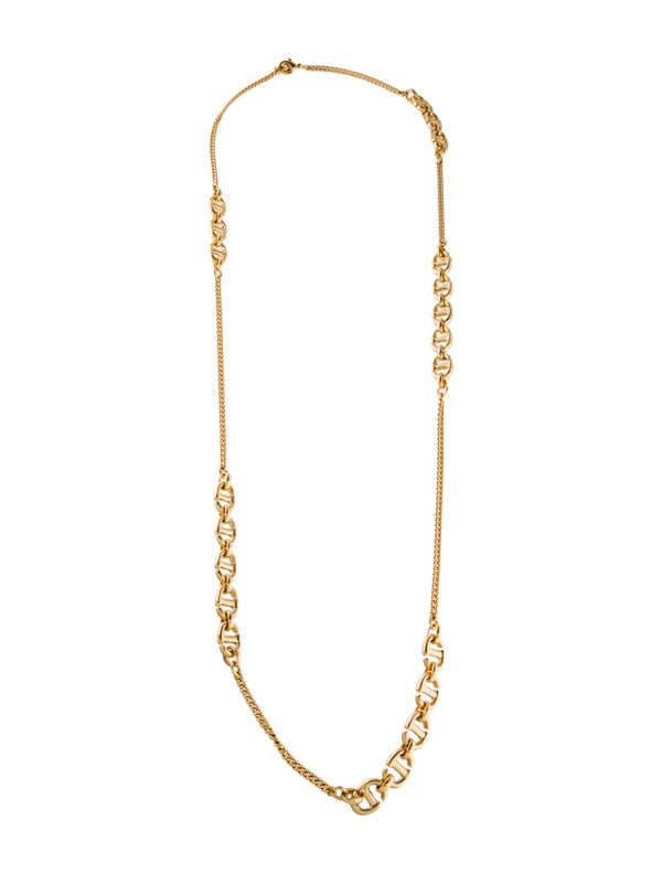 Christian Dior 'CD' Chain Link Long Necklace