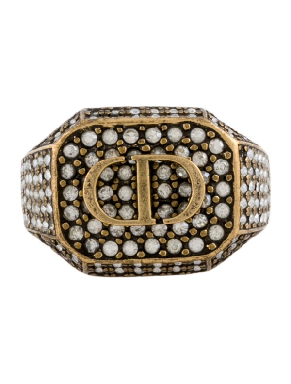 Christian Dior Crystal CD Ring