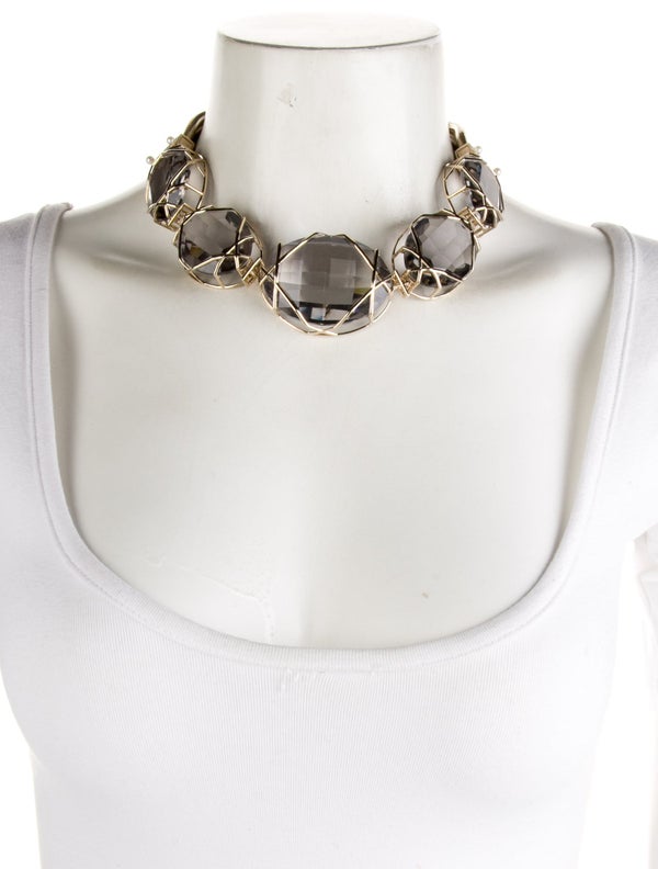 Christian Dior Faux Pearl & Crystal Collar Necklace