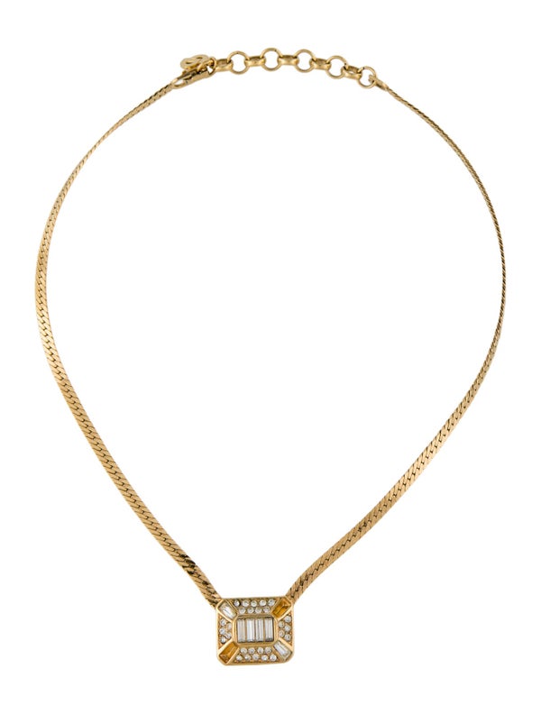 Christian Dior Vintage Crystal Pendant Necklace