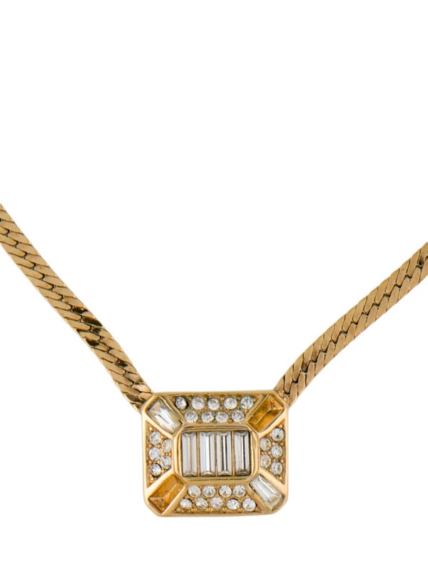 Christian Dior Vintage Crystal Pendant Necklace