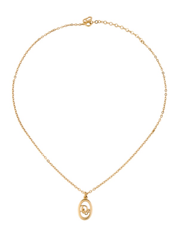 Christian Dior Vintage Logo Dior Pendant Necklace
