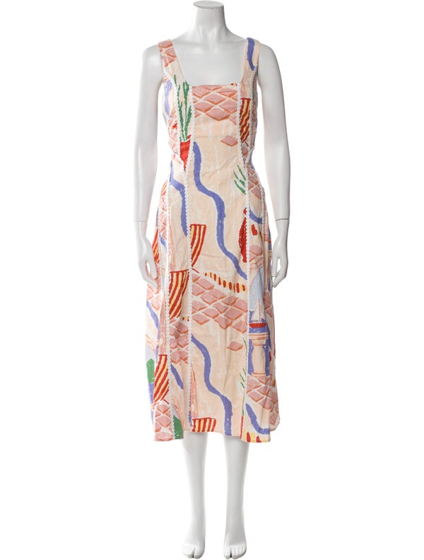 Christian Lacroix Linen Midi Length Dress W/ Tags