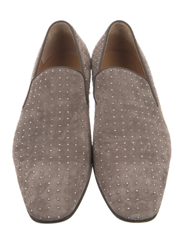 Christian Louboutin Suede Studded Accents Loafers