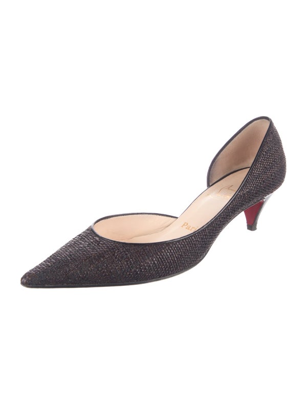 Christian Louboutin Vintage Raffia D'Orsay Pumps