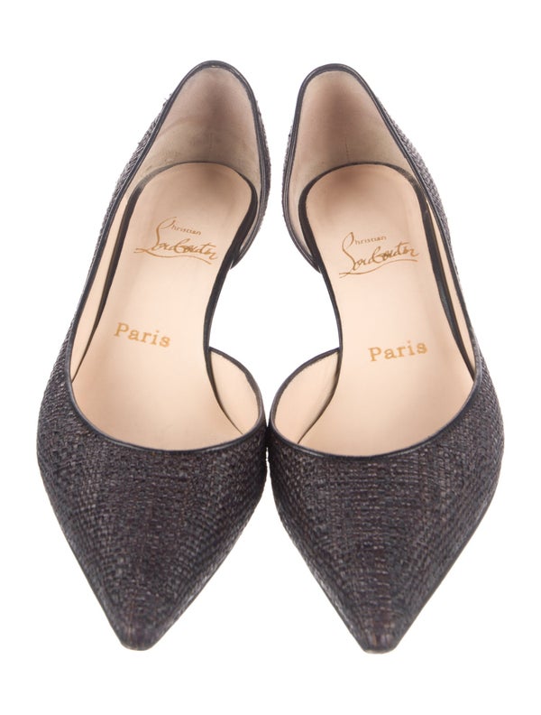 Christian Louboutin Vintage Raffia D'Orsay Pumps