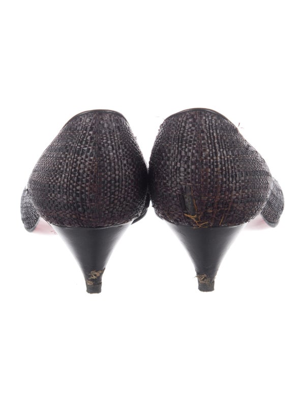 Christian Louboutin Vintage Raffia D'Orsay Pumps