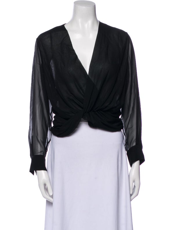 Christopher Esber Silk V-Neck Crop Top