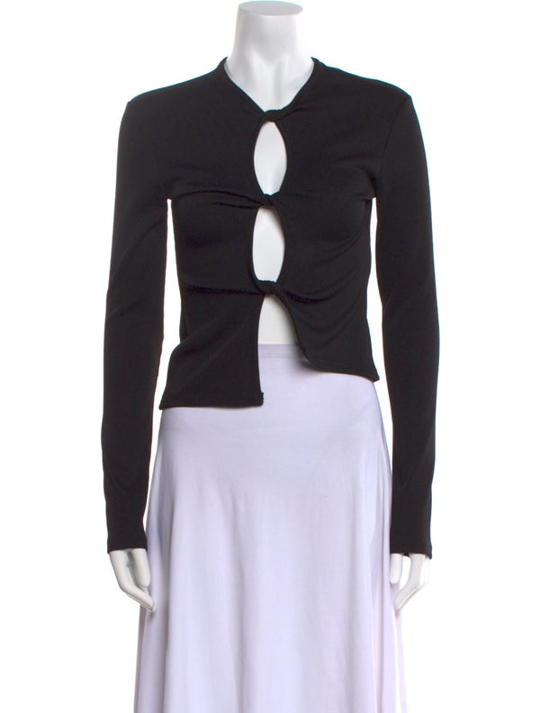 Christopher Esber V-Neck Long Sleeve Crop Top