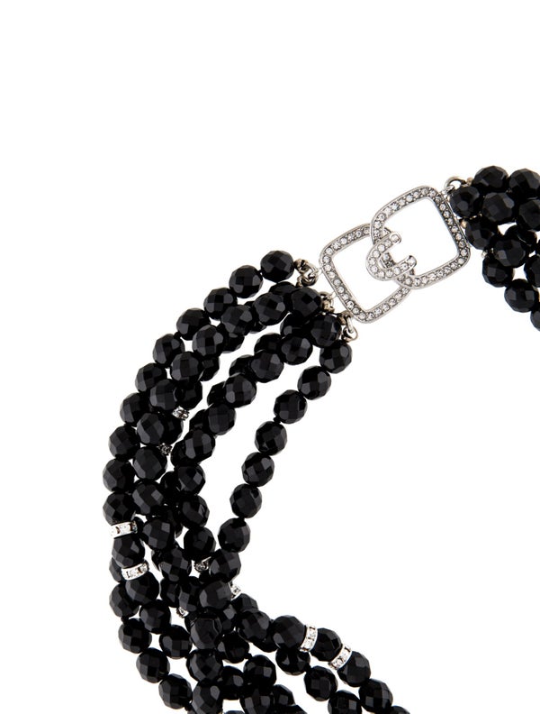 Kenneth Jay Lane Crystal Multistrand Bead Collar Necklace
