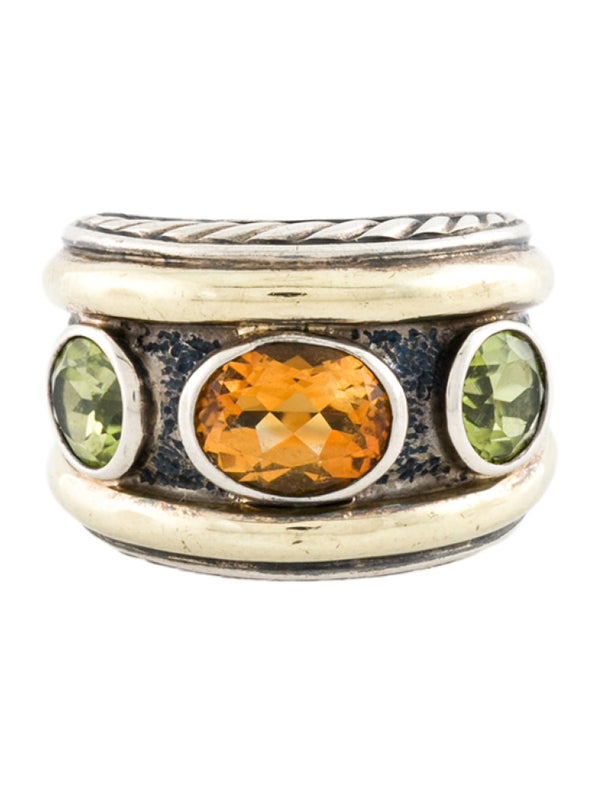 David Yurman Citrine & Peridot Renaissance Ring