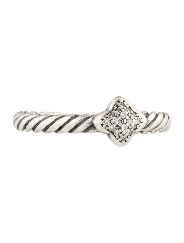 David Yurman Diamond Quatrefoil Stack Ring