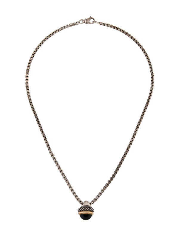 David Yurman Onyx Acorn Pendant Necklace