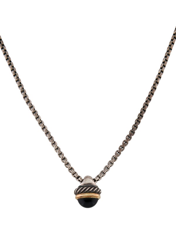 David Yurman Onyx Acorn Pendant Necklace