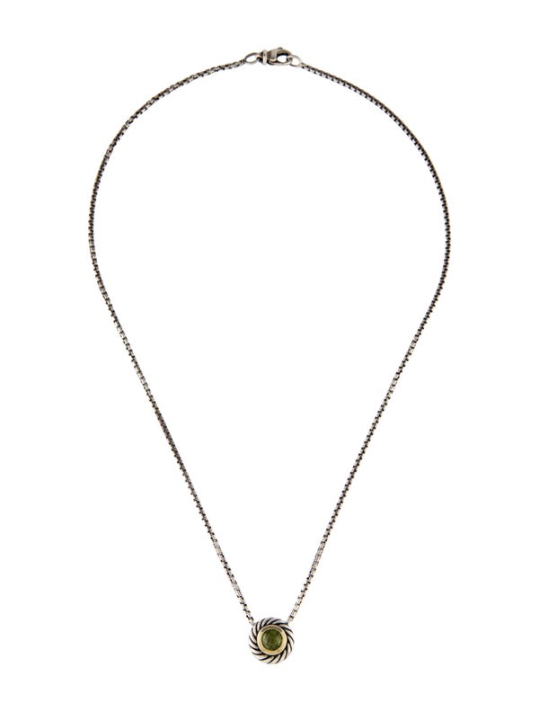 David Yurman Peridot Cookie Pendant Necklace