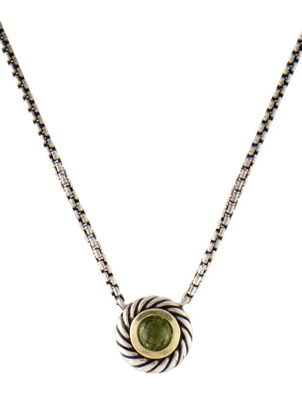 David Yurman Peridot Cookie Pendant Necklace