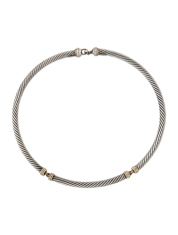 David Yurman Two-Tone Metro Cable Collar Necklace
