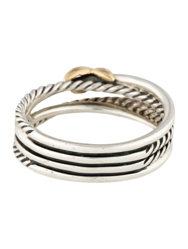 David Yurman Two-Tone X Crossover Band Ring