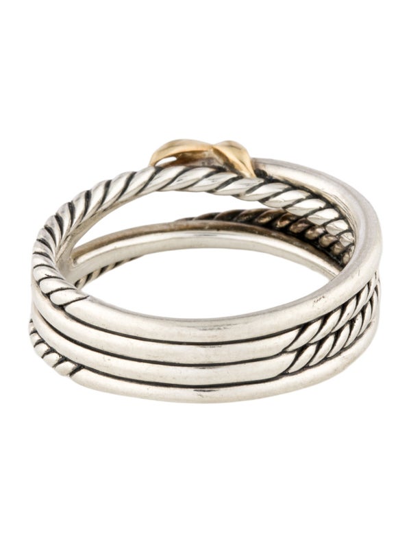 David Yurman Two-Tone X Crossover Band Ring