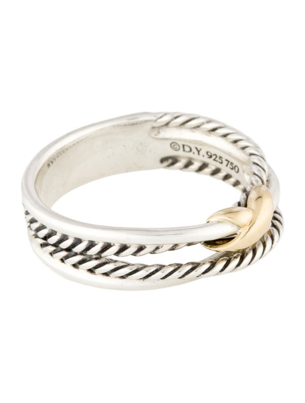 David Yurman Two-Tone X Crossover Band Ring