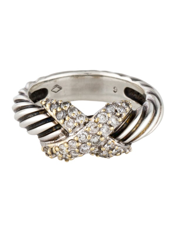 David Yurman Vintage Diamond X Ring
