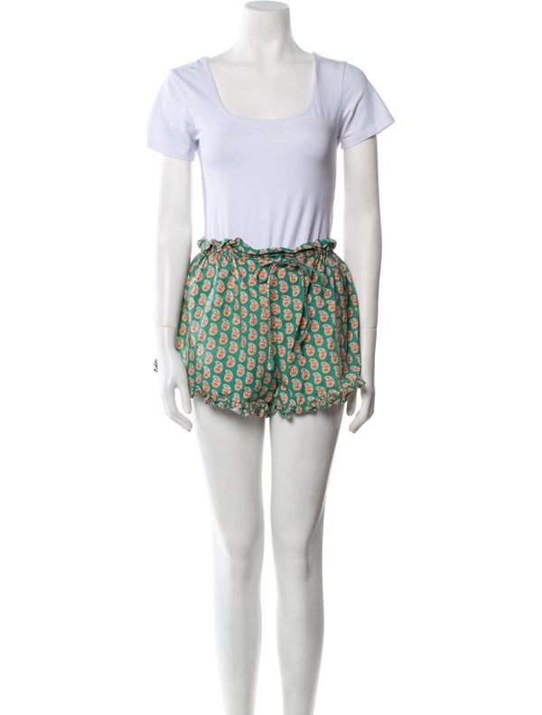 DÔEN Printed Ruffle Embellishment Short Set