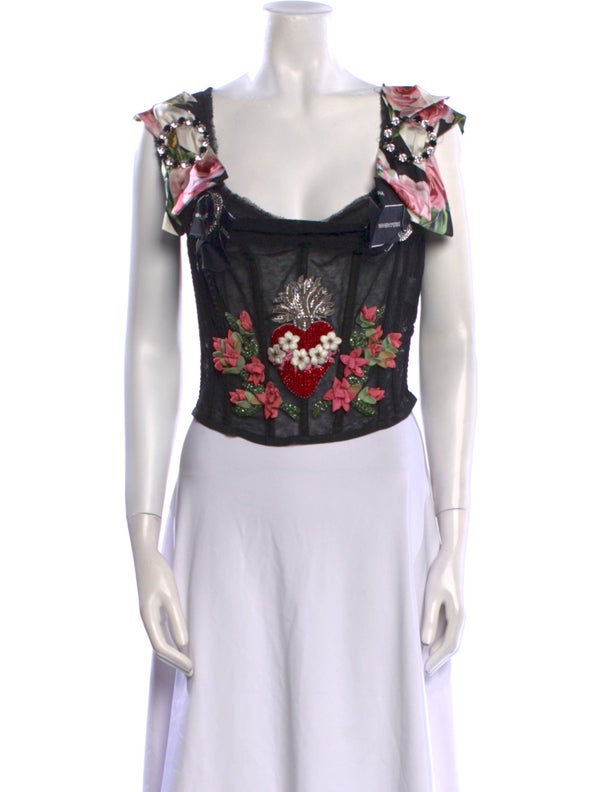 Dolce & Gabbana 2018 Printed Crop Top w/ Tags