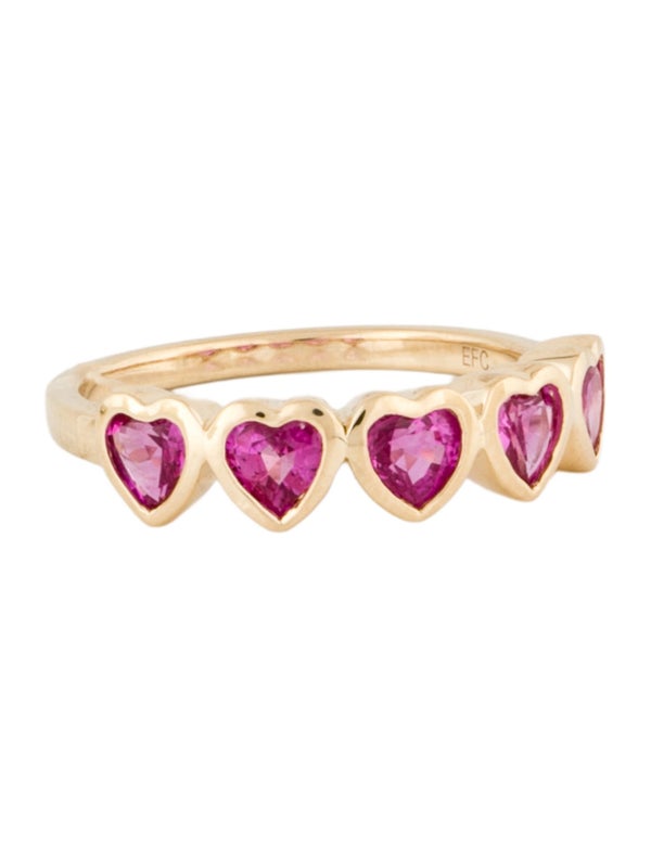 EF Collection 14K Ruby Heart Band