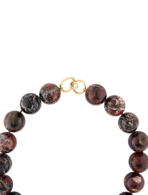 Elizabeth Locke 18K Jasper Bead Necklace