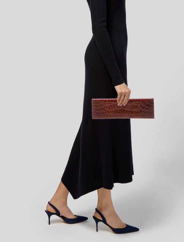 Saint Laurent Embossed Leather Crocodile-Embossed Large 2022