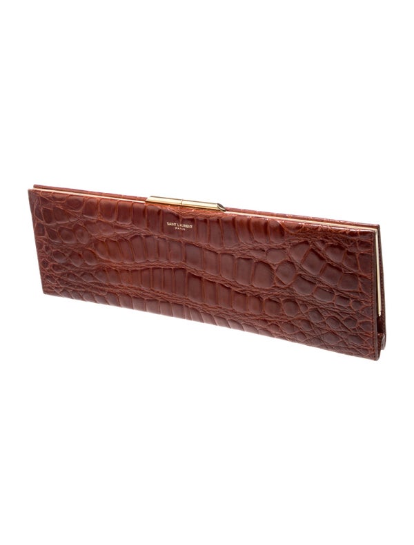 Saint Laurent Embossed Leather Crocodile-Embossed Large 2022