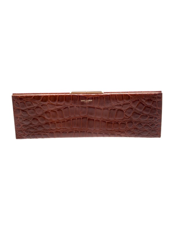 Saint Laurent Embossed Leather Crocodile-Embossed Large 2022