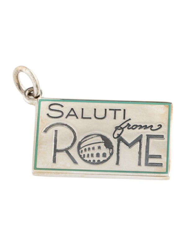 Tiffany & Co. Enamel 'Greetings From Rome' Postcard Charm